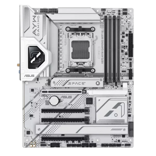 asus x870 ayw gaming wifi 7 white motherboard